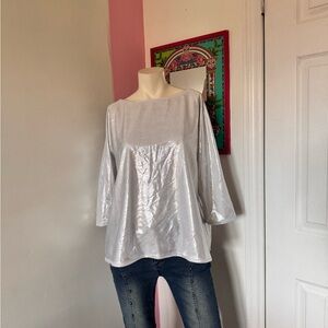Elegant Silver Women's Top